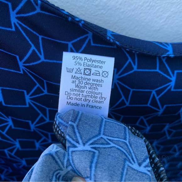 Onjenu London Women’s Size 14 Blue Navy Print Dress Stretch Ruched Waist Pockets - Picture 6 of 7